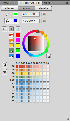 Color Palette panel - Mixers